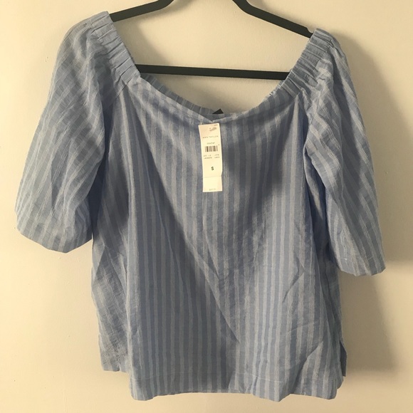  NWT Ann Taylor Stripe Stripe Off The Shoulder - Picture 2 of 4